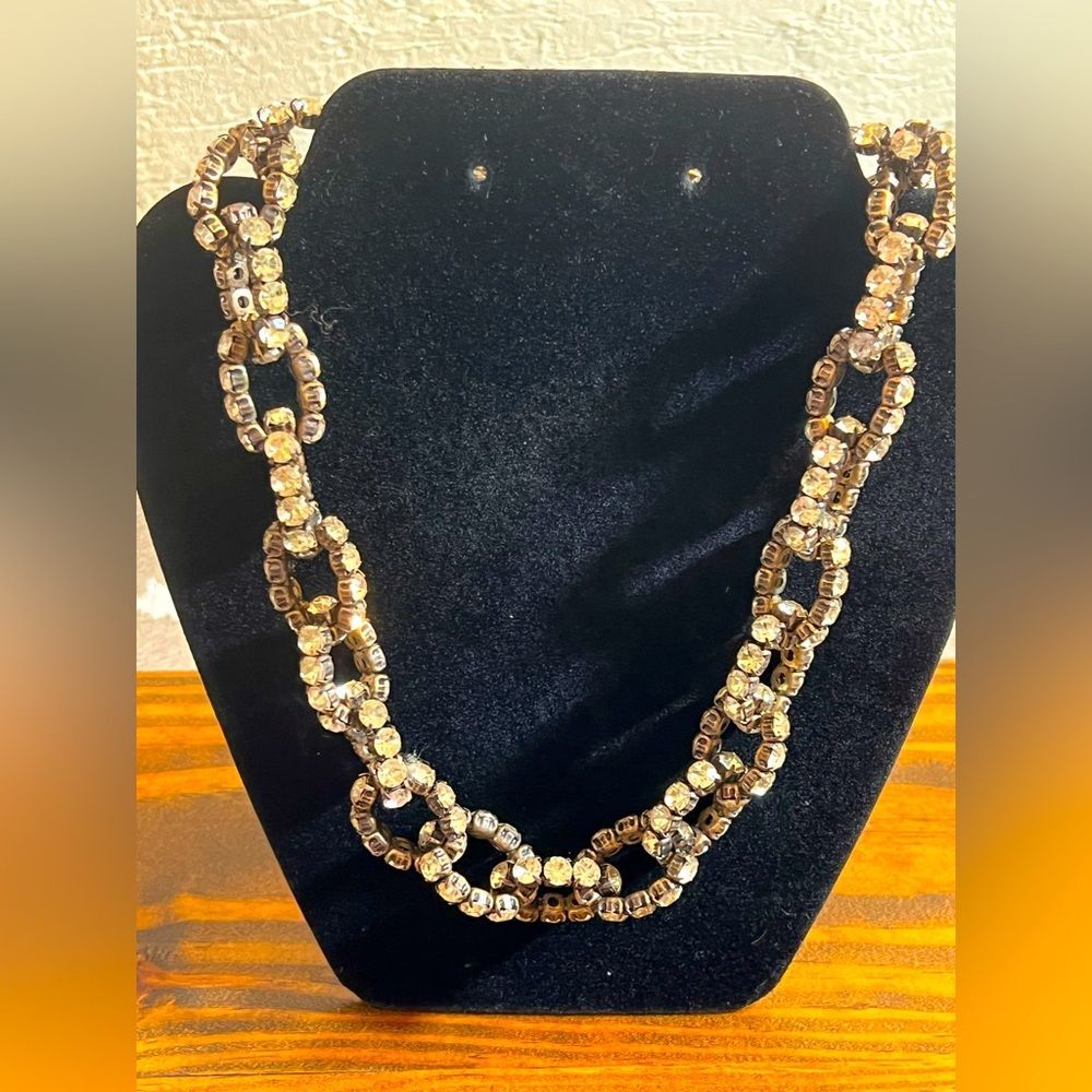 J. Crew Gold and Silver Bronze Link Necklace with Intricate Chain Design party